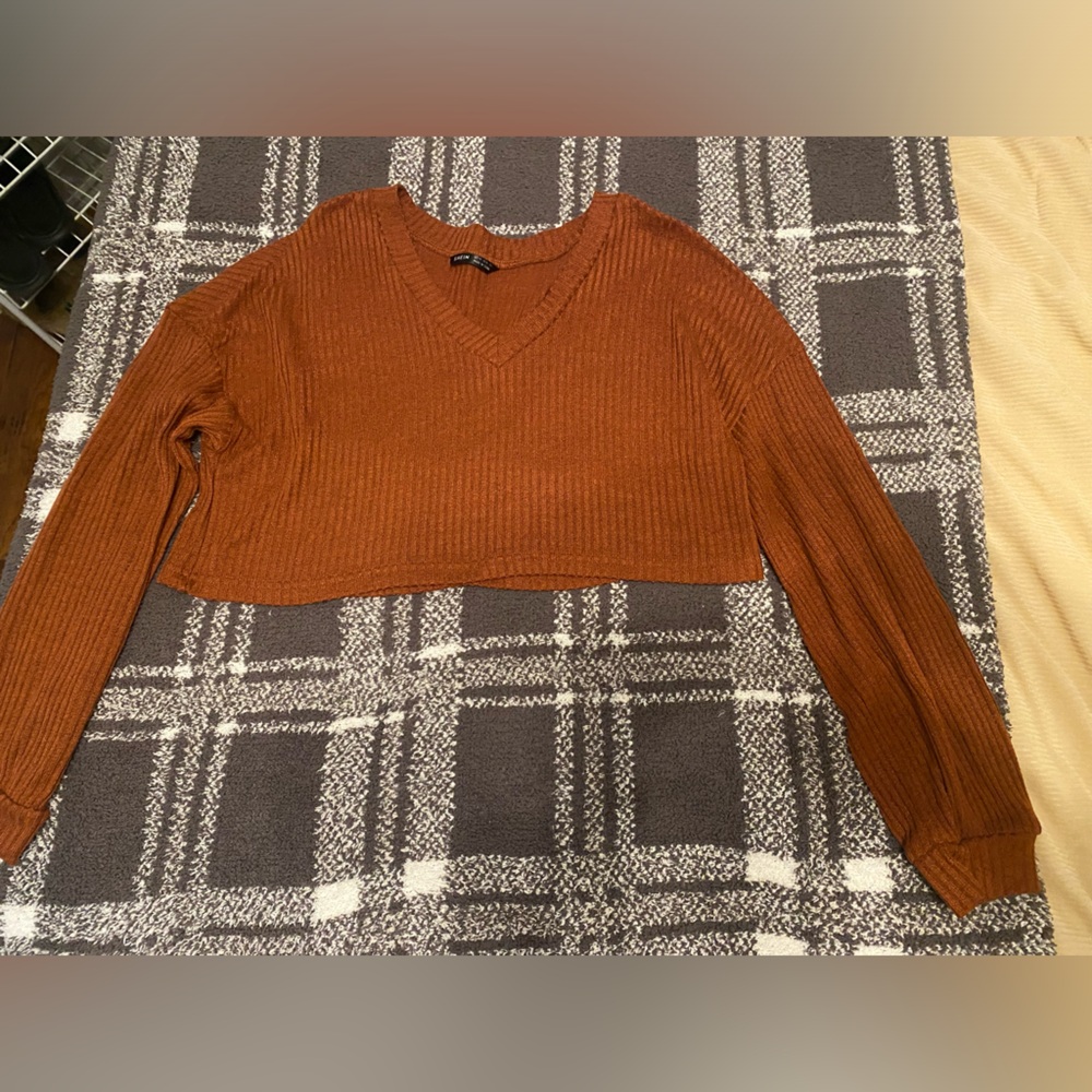 Rust colored sweater crop top. Size small. Worn a few times.
